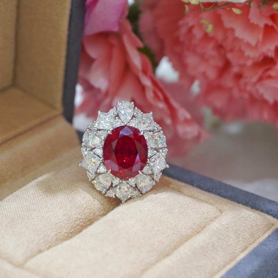 18k gold nurtured ruby ring pendant for two wearers - Image 7