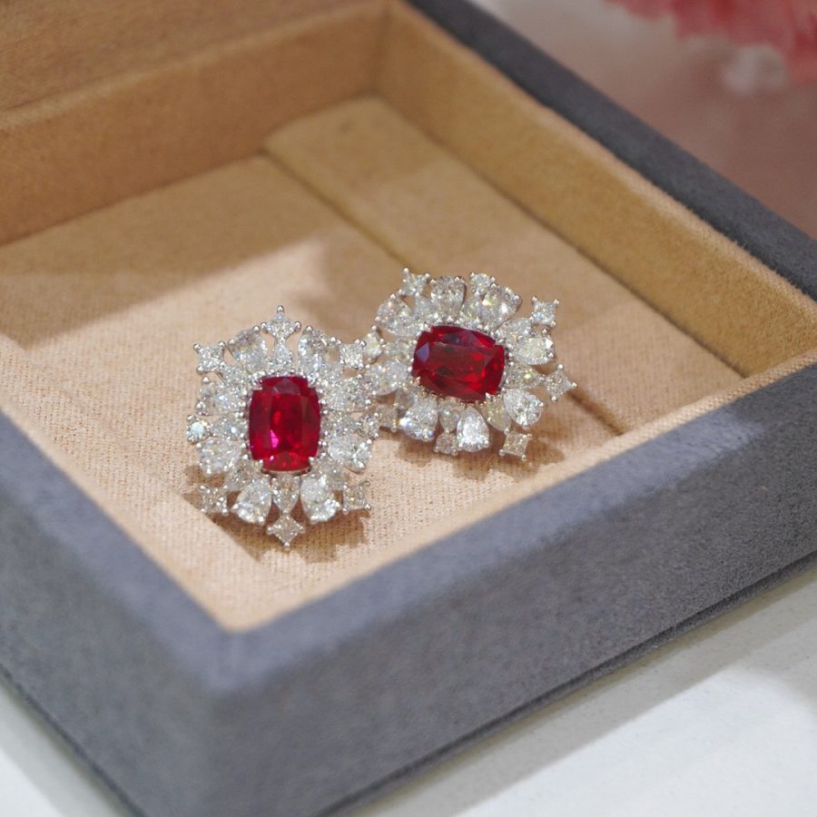 18k gold nurtured ruby earrings - Image 2