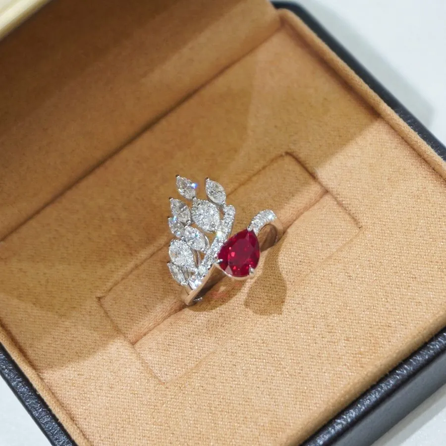 18k gold nurtured ruby ring
