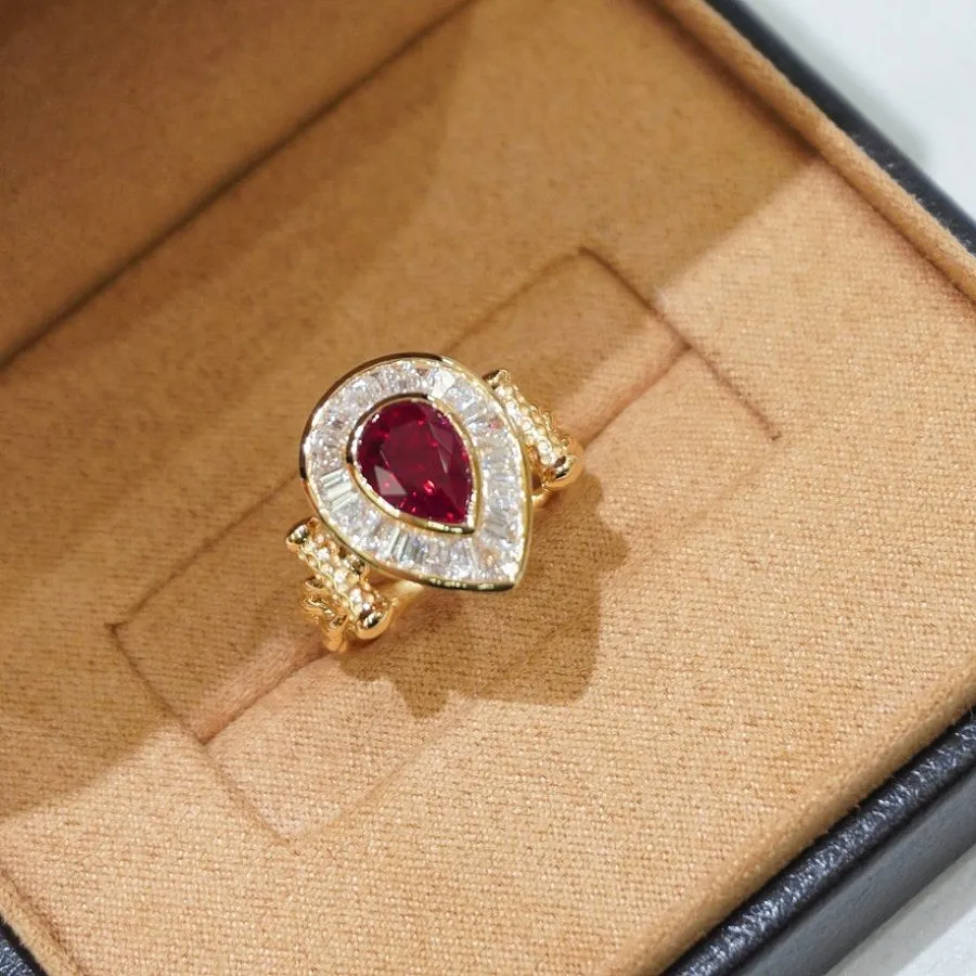 18k gold nurtured ruby ring
