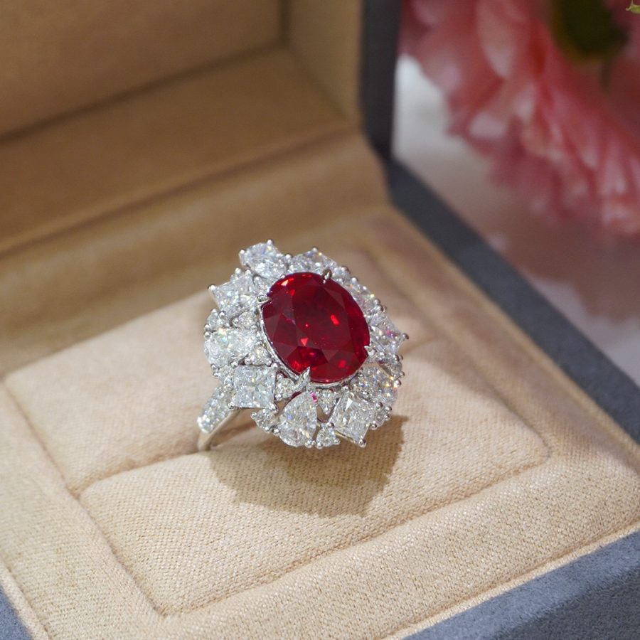 18k gold nurtured ruby ring pendant for two wearers