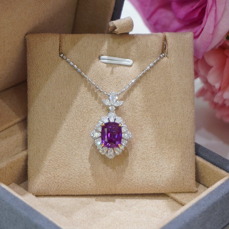 18k gold lab-grown purple sapphire - Image 7