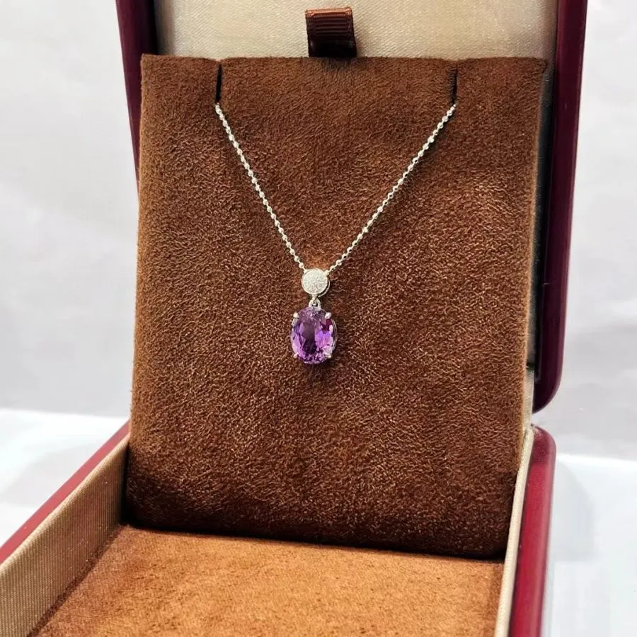 pt950 nurtured purple sapphire pendant