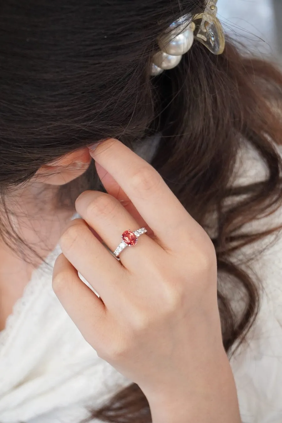 18k gold nurtured padparadscha ring - Image 3