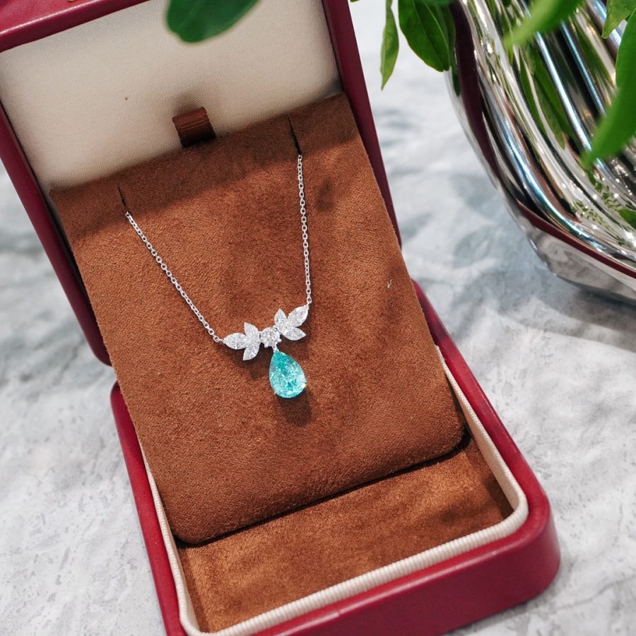 PT950 lab-grown gemstone necklace - Image 4