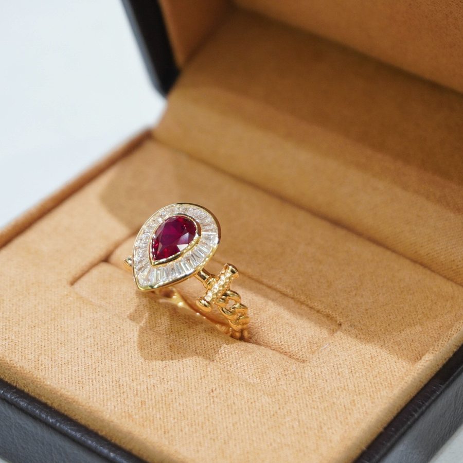 18k gold nurtured ruby ring - Image 5