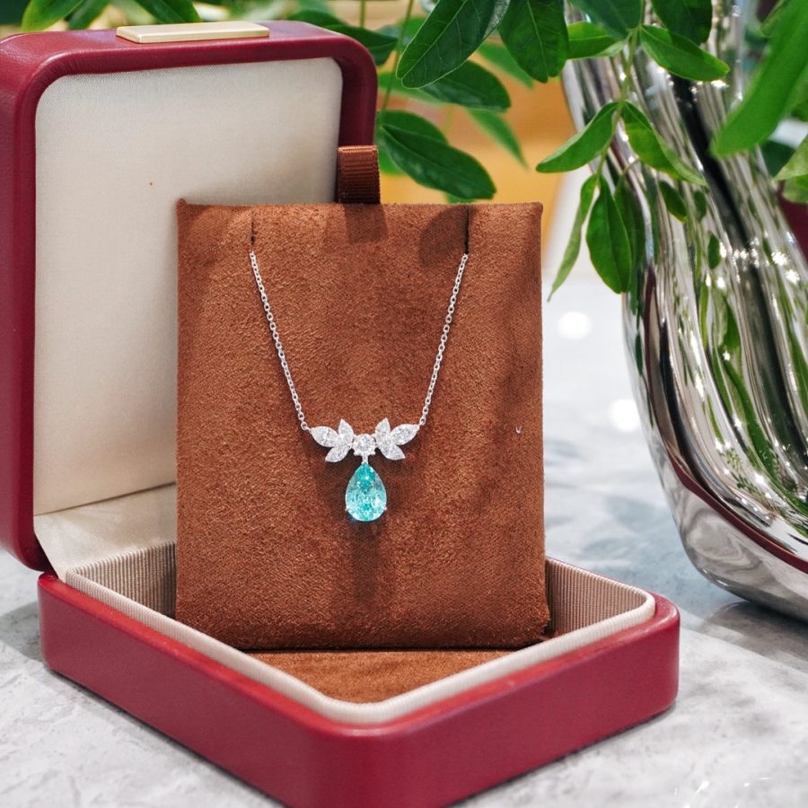 PT950 lab-grown gemstone necklace - Image 3