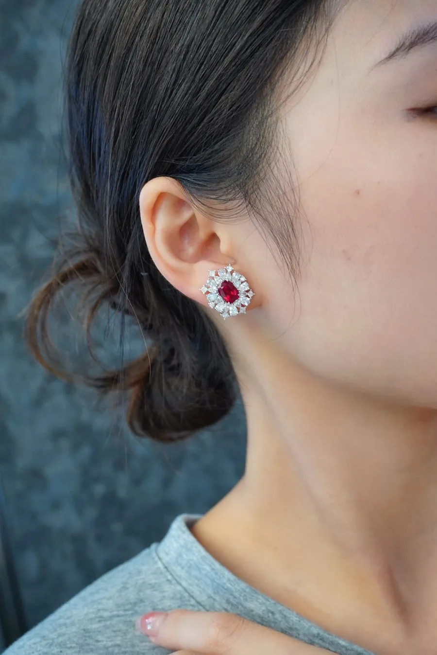 18k gold nurtured ruby earrings - Image 5