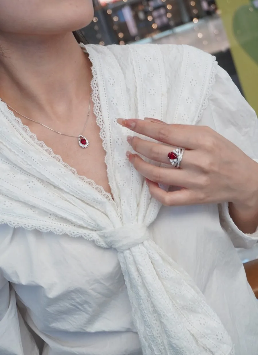18k gold nurtured ruby pendant - Image 2