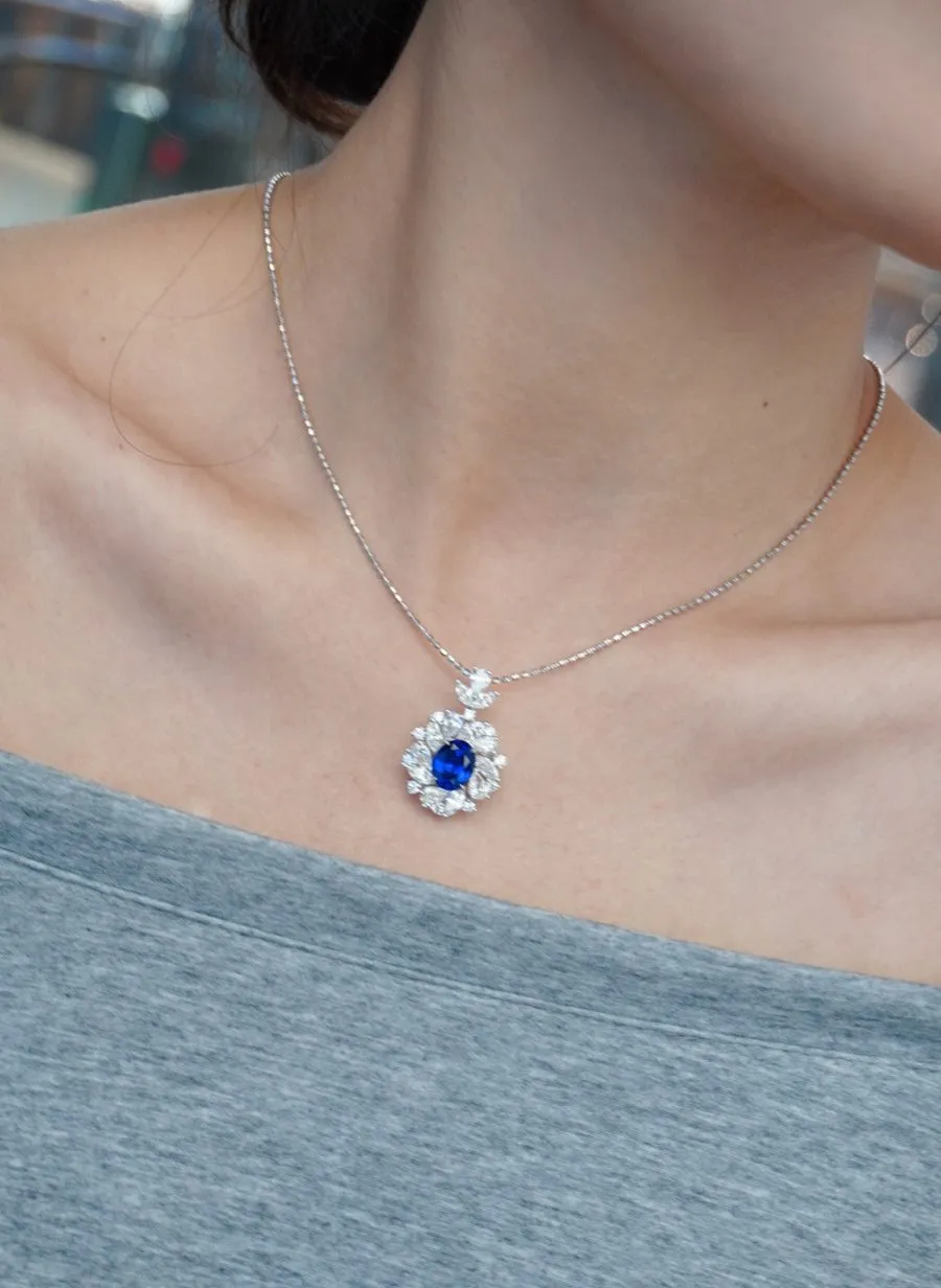 18k gold cultured sapphire pendant - Image 2