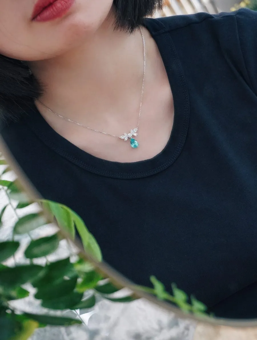 PT950 lab-grown gemstone necklace - Image 2