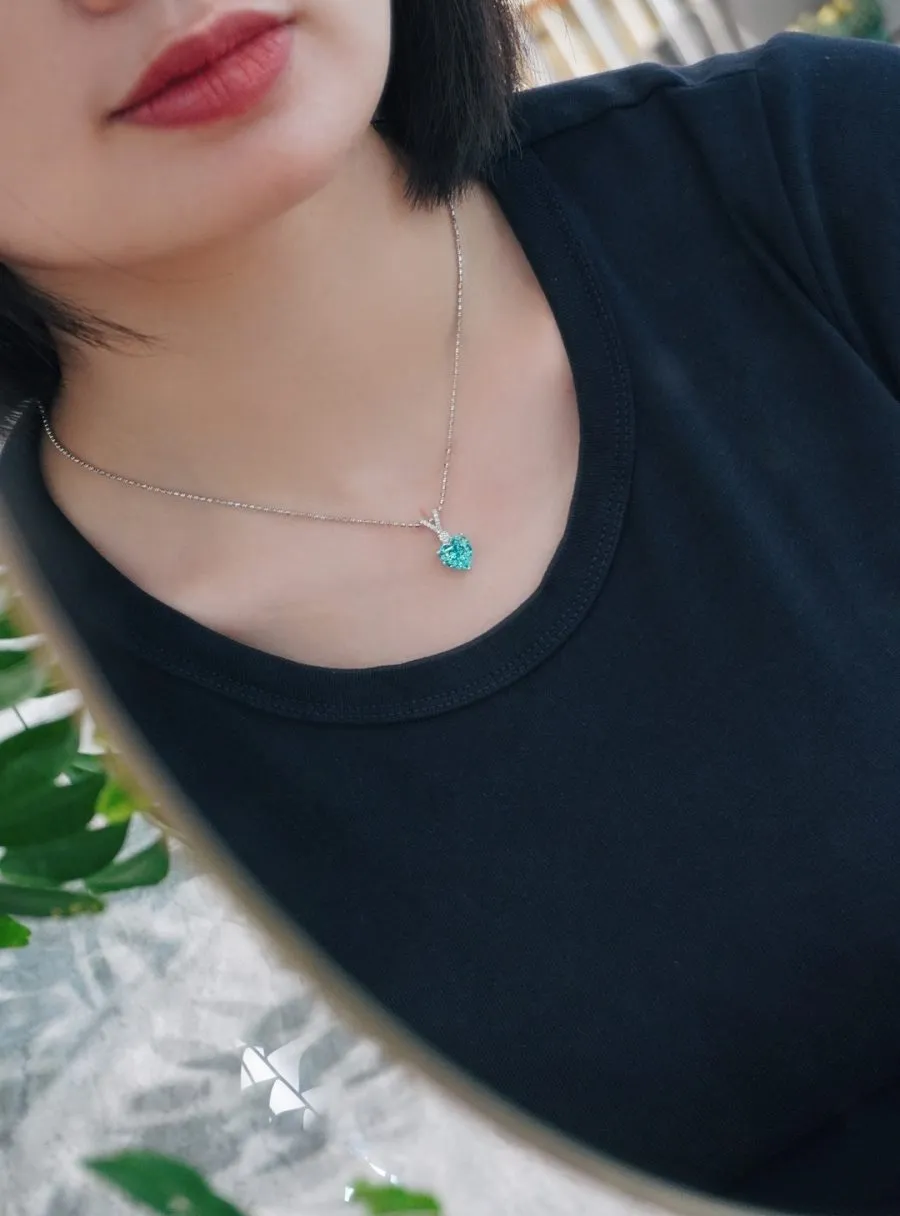PT950 lab-grown gemstone pendant - Image 2